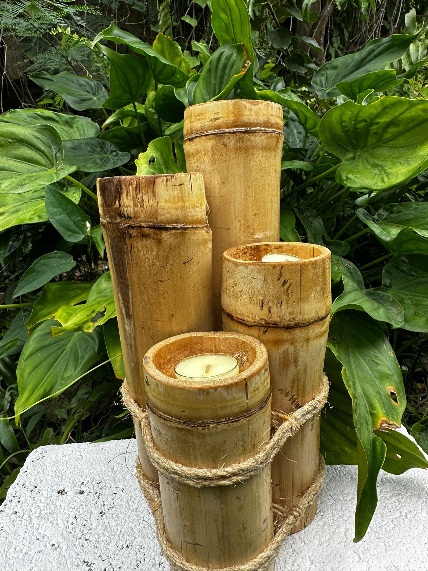 Handmade Bamboo Candle Holders