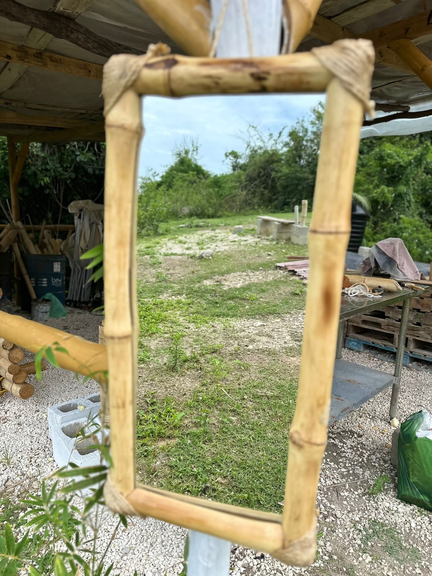 Handmade Bamboo-Framed Mirrors