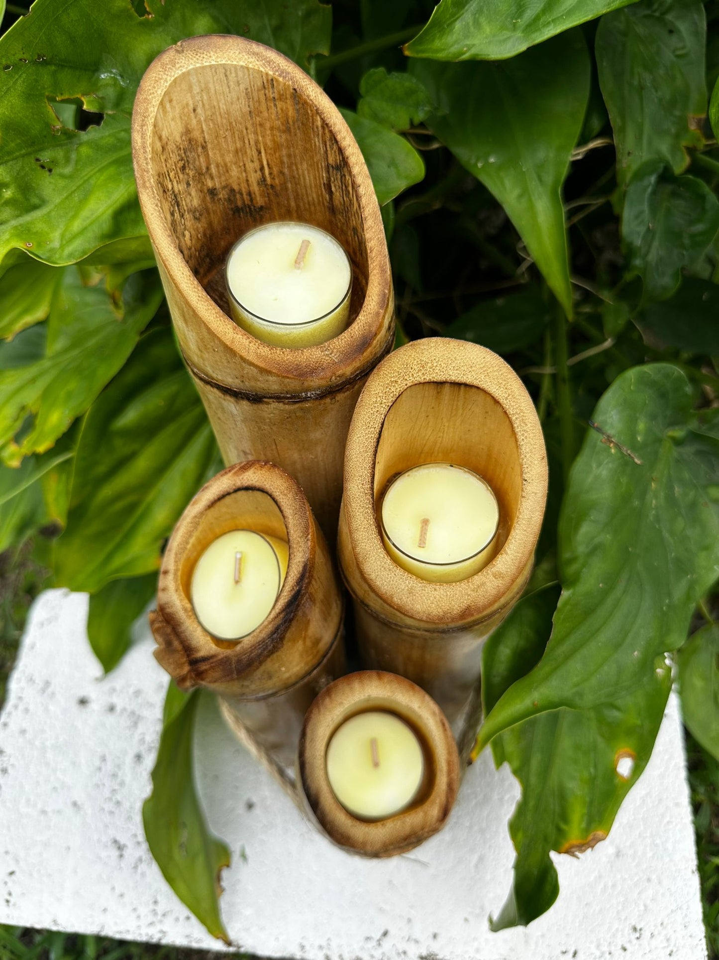 Handmade Bamboo Candle Holders