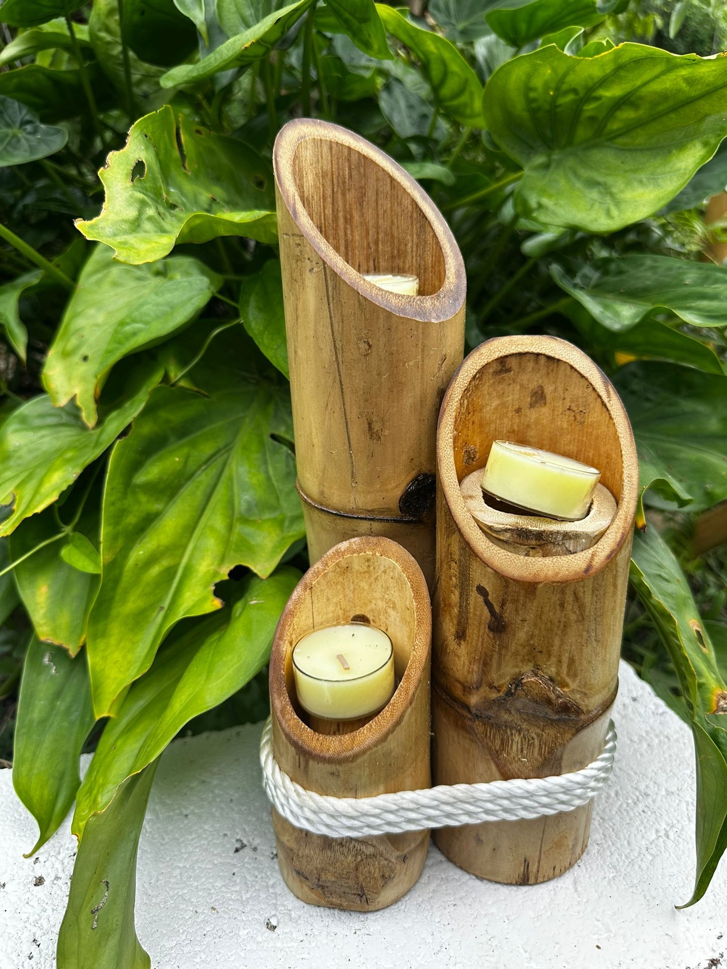 Handmade Bamboo Candle Holders