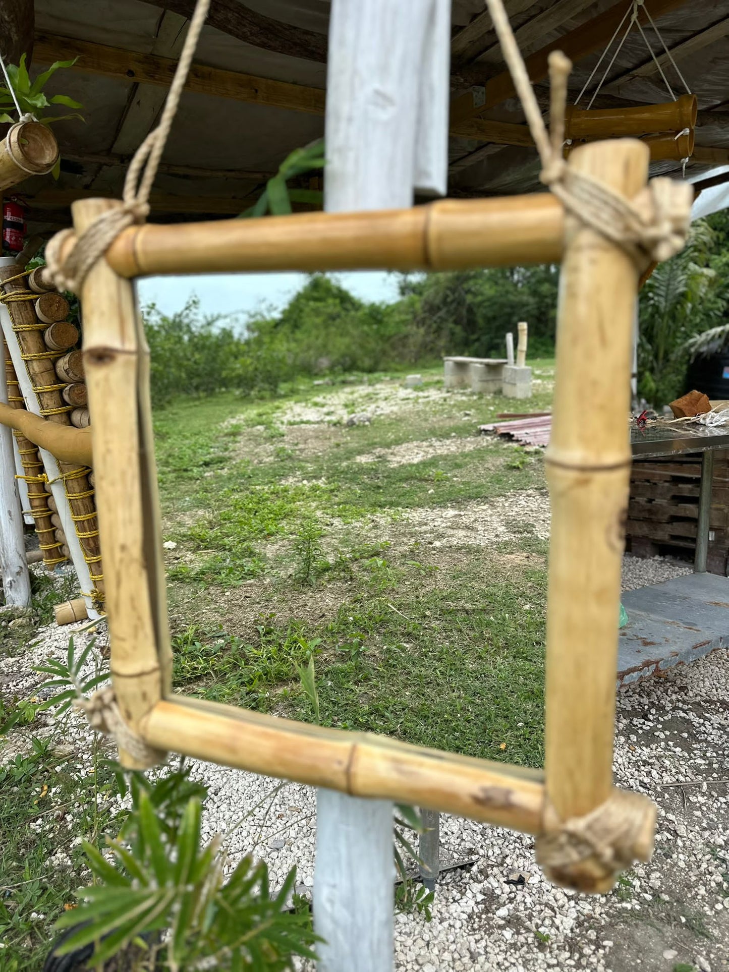 Handmade Bamboo-Framed Mirrors