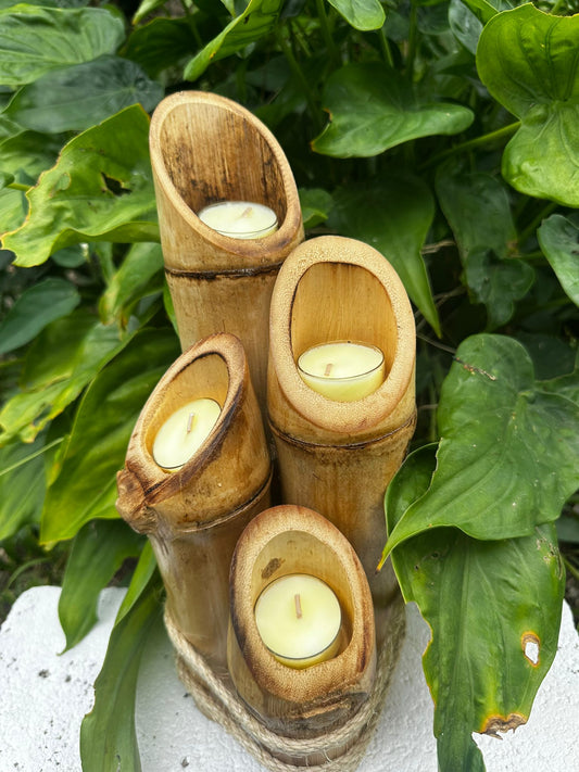 Handmade Bamboo Candle Holders