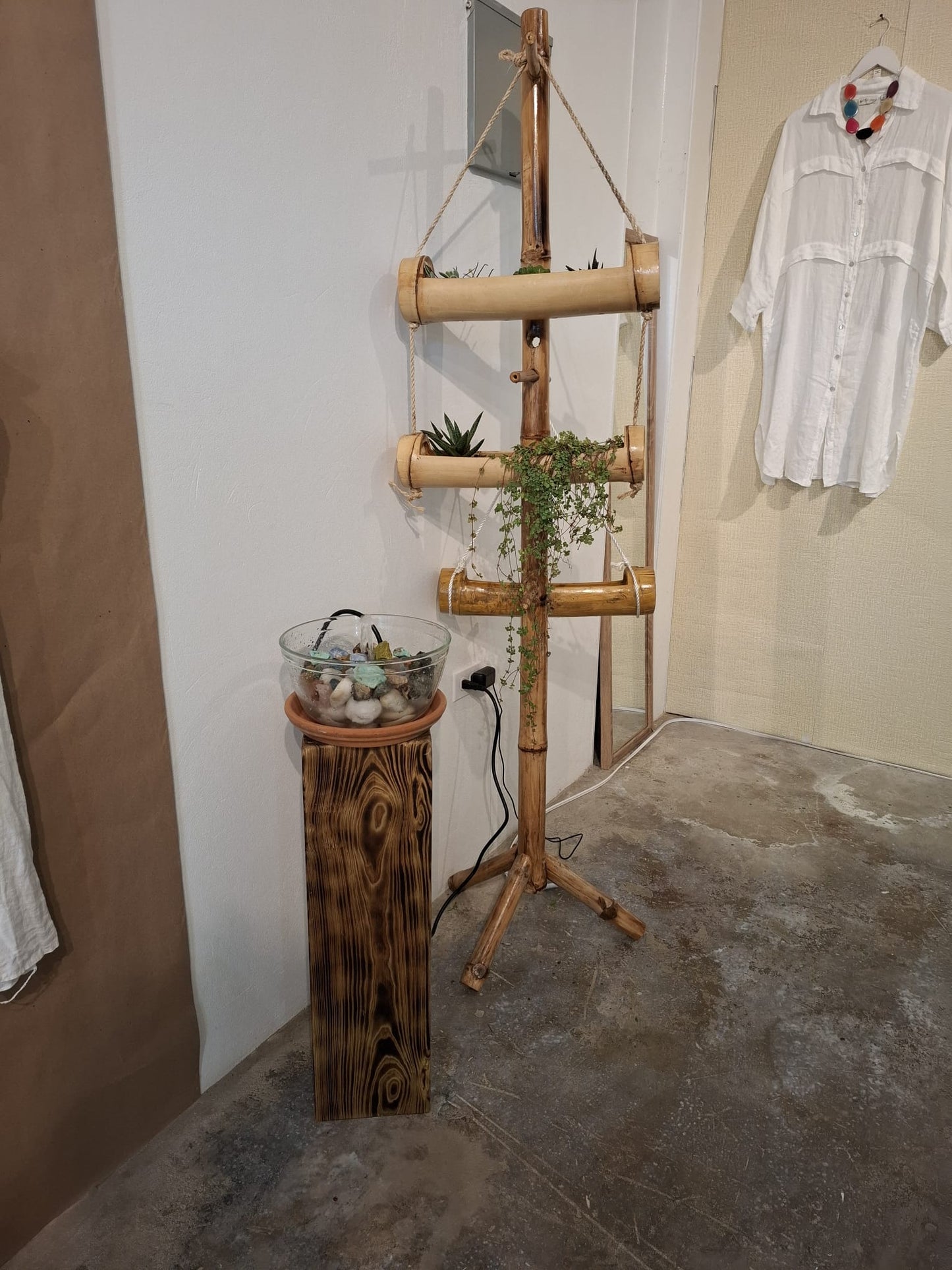 Hanging Bamboo Planter