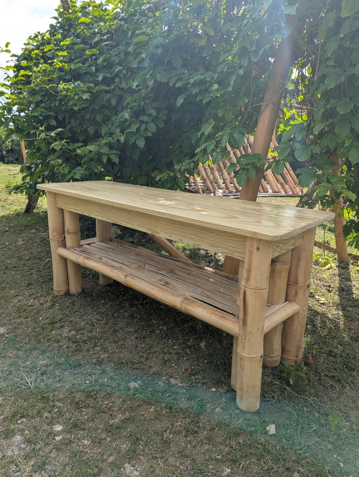 Handmade Bamboo TV Console