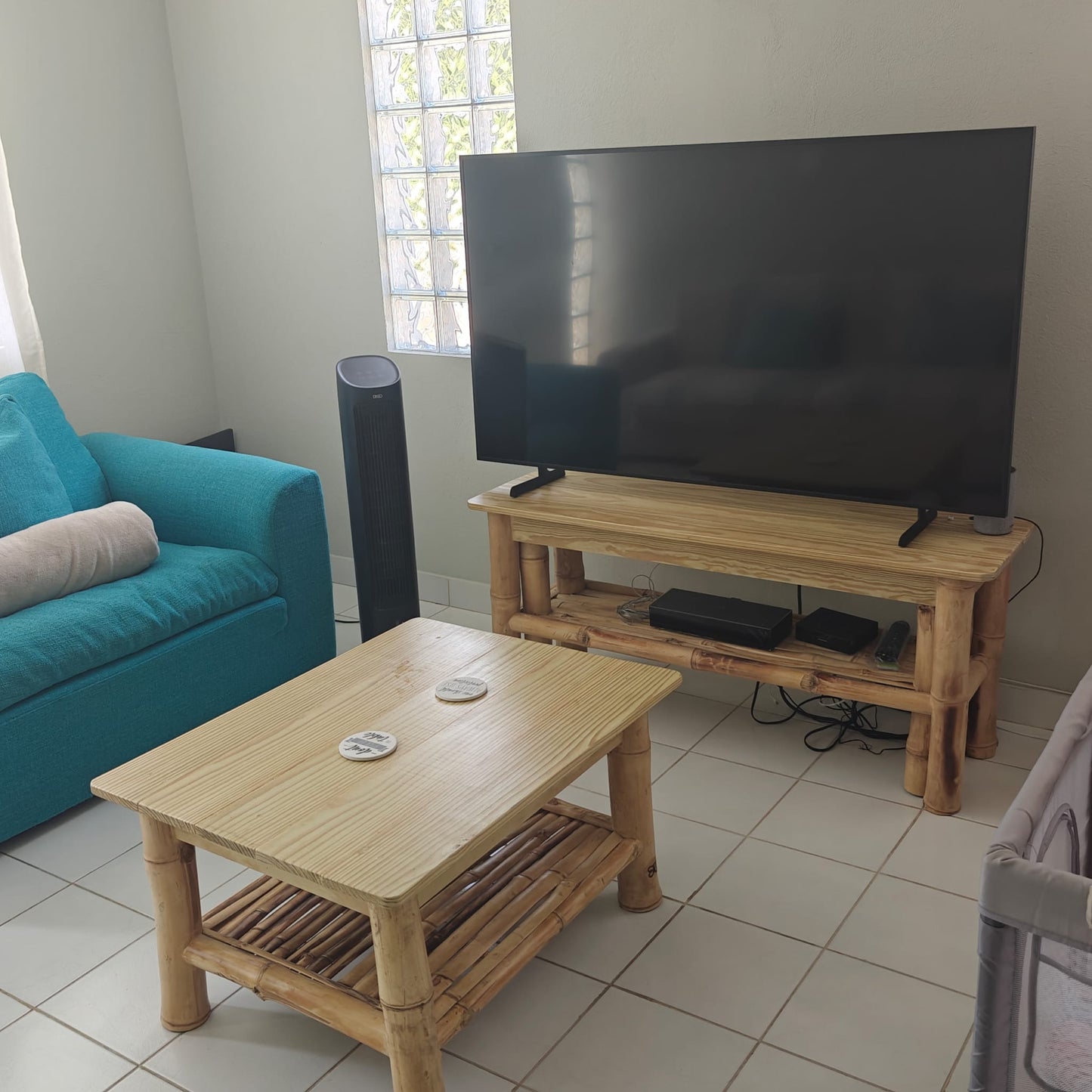 Handmade Bamboo TV Console