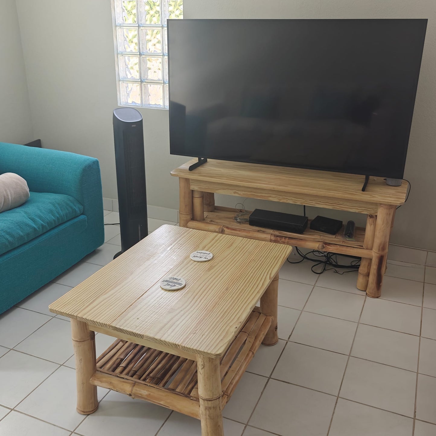 Handmade Bamboo TV Console